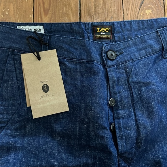 LEE 101 Slim Chino JEANS 30% LINEN W30 L32 - Picture 8 of 11